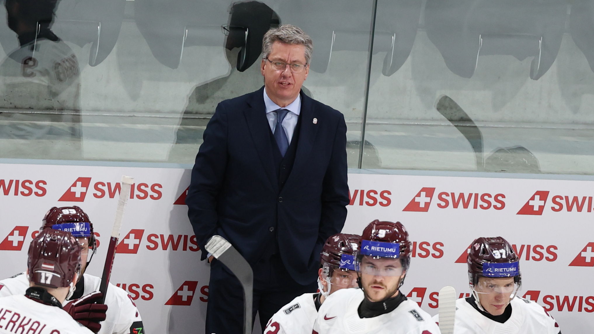 Latvia Head Coach Harijs Vitolins, IIHF World Championship 2026 HUN - LAT, Swiss Life Arena, Zürich | Quelle: © Puckfans.at / Andreas Robanser